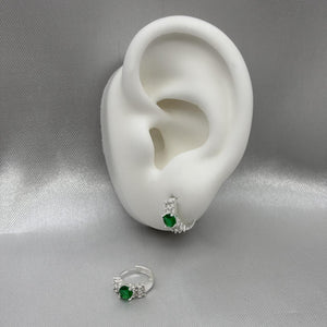 #H195 - Huggie Con Piedra Zirconia Plata - A15/1.7