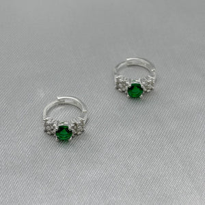 #H195 - Huggie Con Piedra Zirconia Plata - A15/1.7