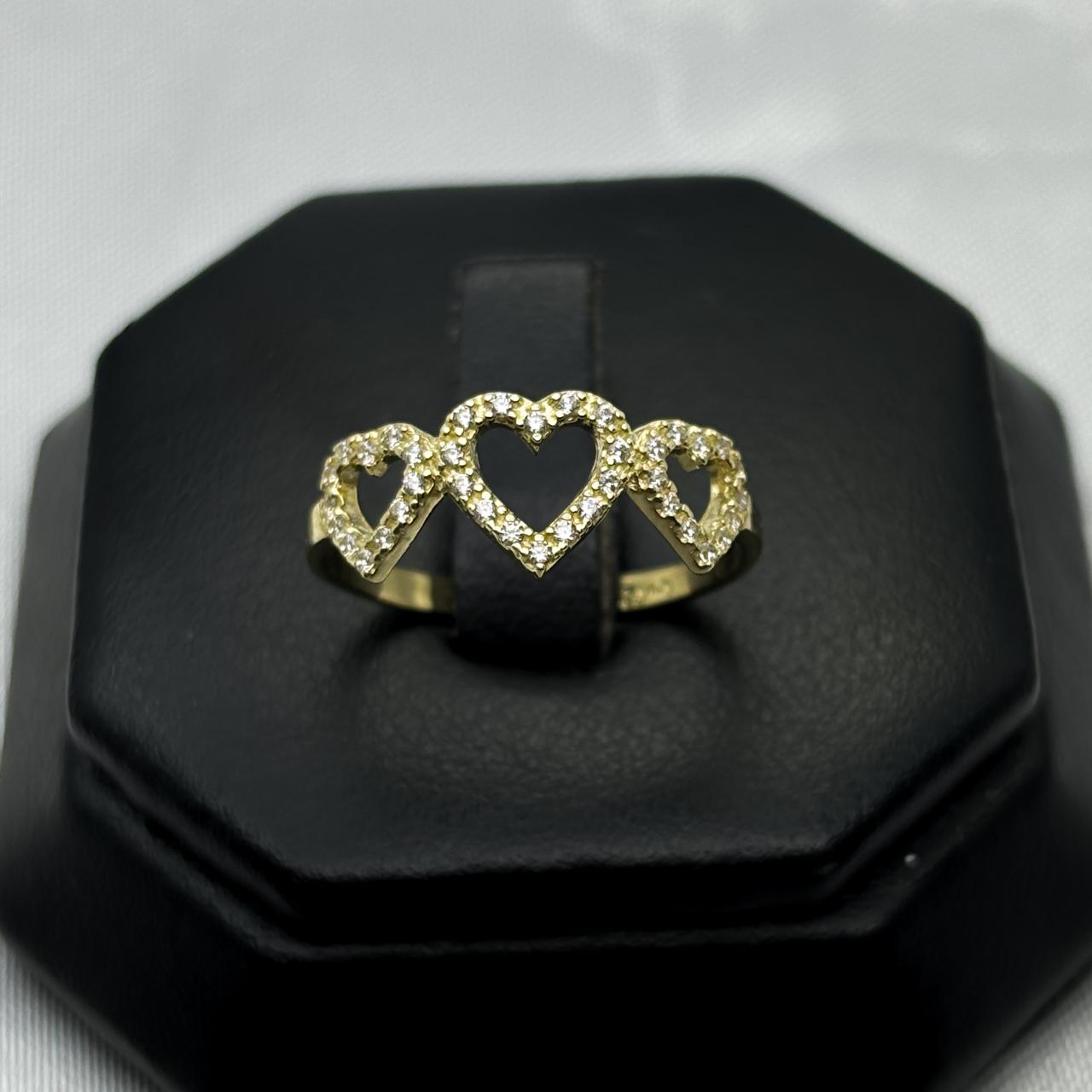 #HE148 - Anillo De Corazones De Oro 10k - H07/1.6