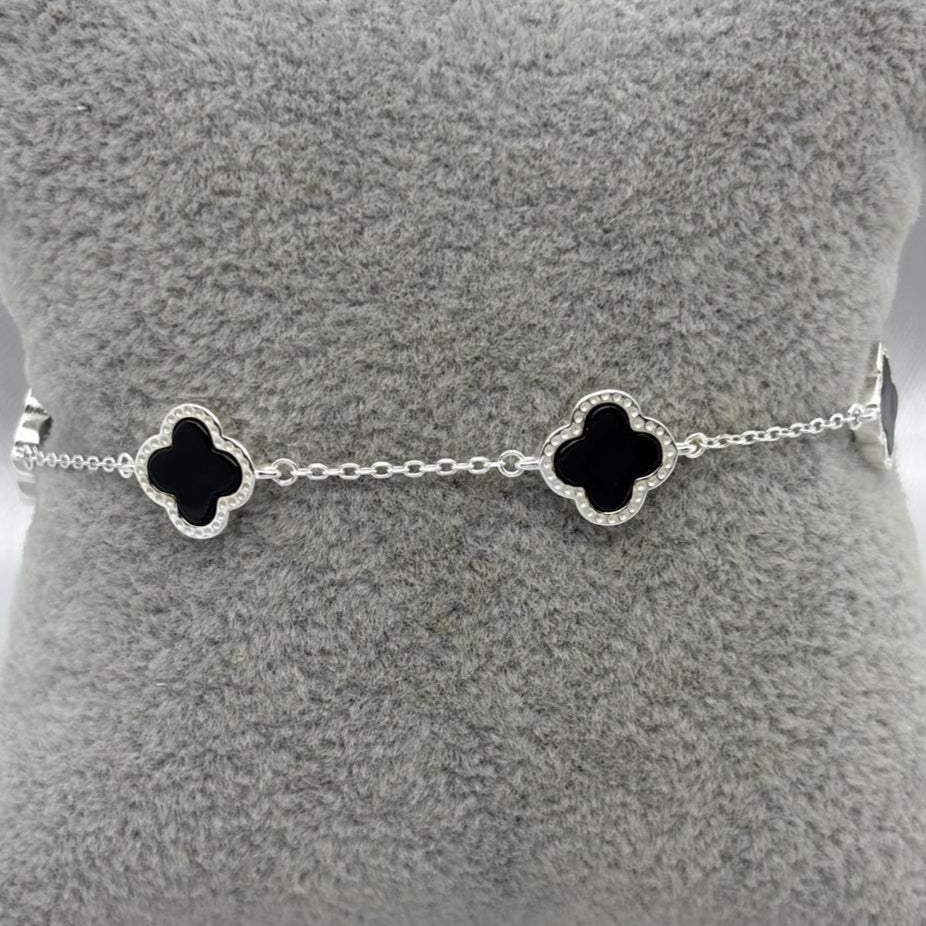 #PA134 - Pulsera Trébol Tipo Van Cleef Plata  - B14/5.4