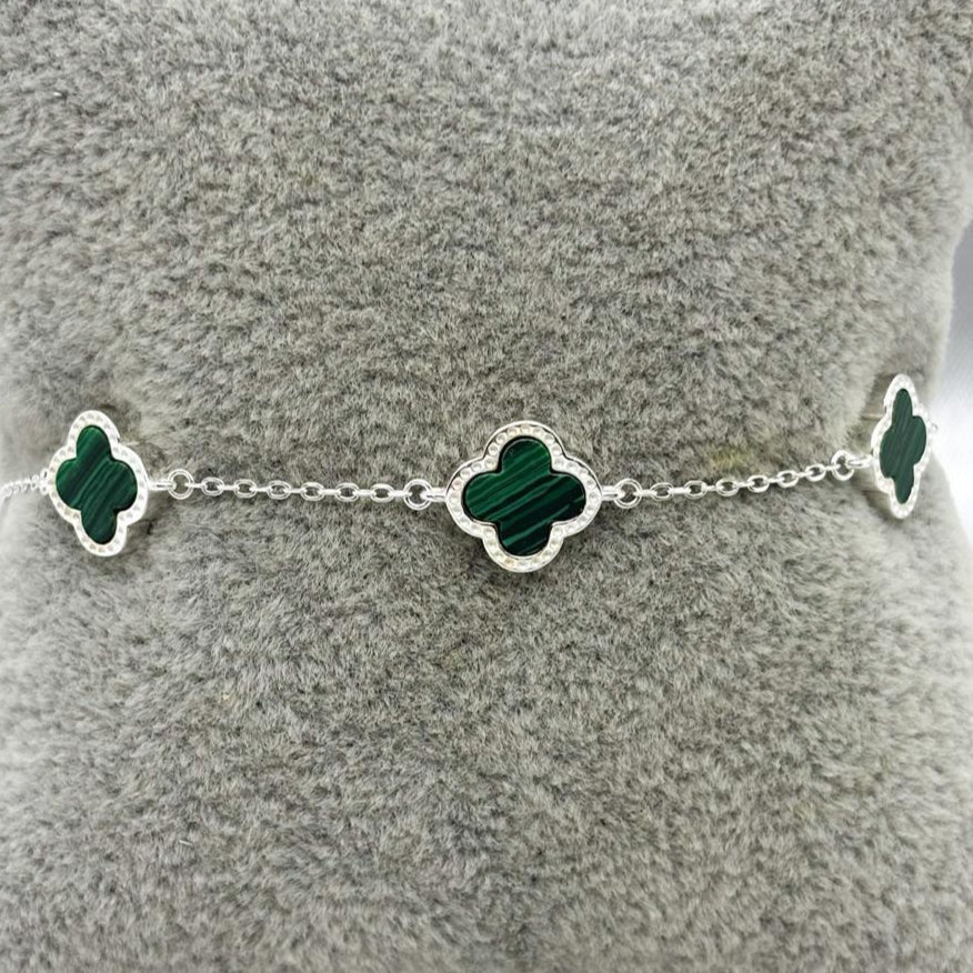 #PA134 - Pulsera Trébol Tipo Van Cleef Plata  - B14/5.4