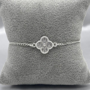 #PA138 - Pulsera Tipo Van Cleef Con Piedra Zirconia Plata - ZC3.9
