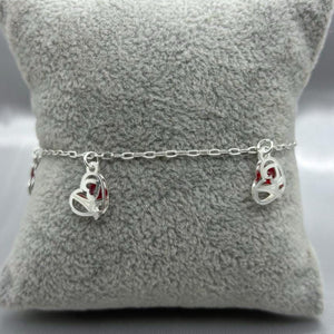 #PA163 - Pulsera Dijes De Corazón Y Torre Eiffel Plata - LL2.7