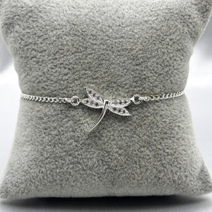 #PA172 - Pulsera Libélula Con Piedra Zirconia Plata - ZC3.6