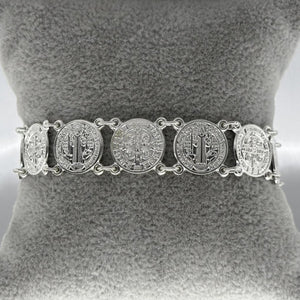 #PA206 - Pulsera Dije/Medalla San Benito Plata - CE10.4