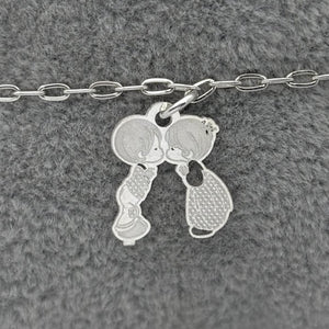 #PA217 - Pulsera Niña Y Niño Corazón Piedra Zirconia Plata - LL2.7