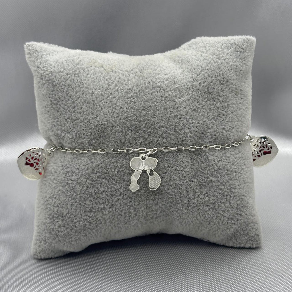 #PA217 - Pulsera Niña Y Niño Corazón Piedra Zirconia Plata - LL2.7