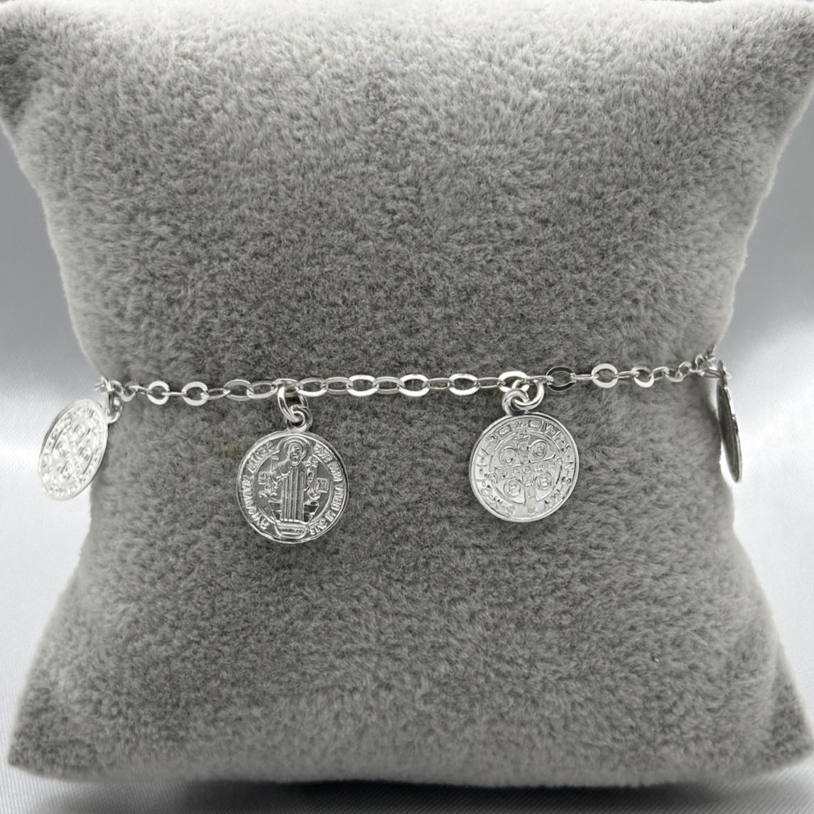#PA218 - Pulsera De San Benito Plata - ZC3.8