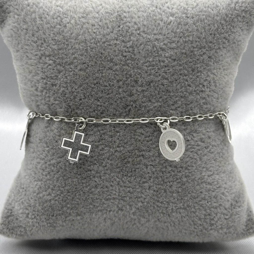 #PA251 - Pulsera Diversos Dijes Religiosos Plata - LL3.3