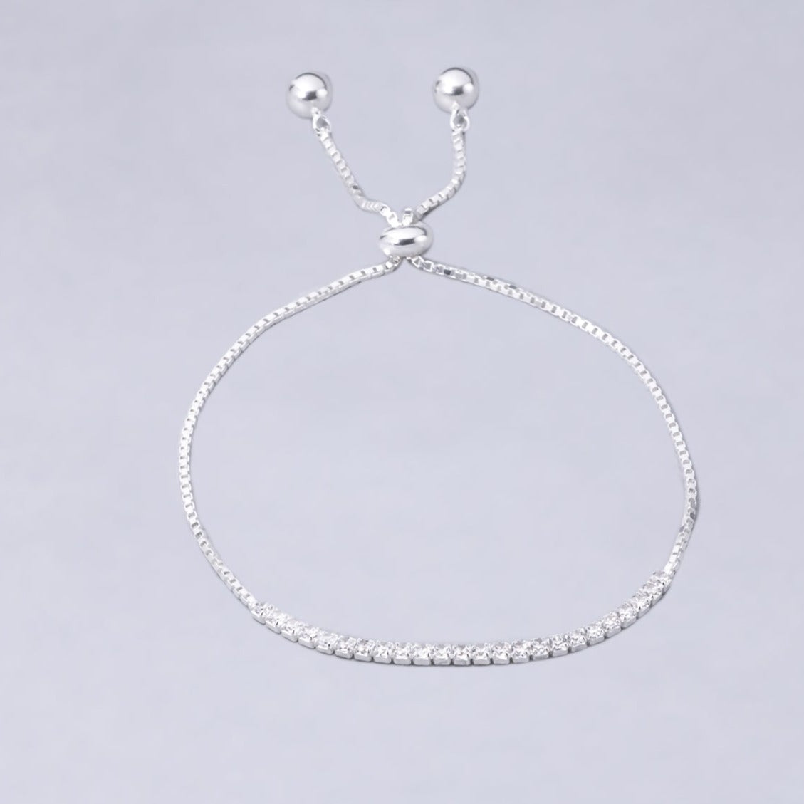#PA301 - Pulsera Con Piedras Zirconia Ajustable Plata - IP3.9