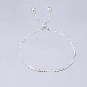 #PA301 - Pulsera Con Piedras Zirconia Ajustable Plata - IP3.9