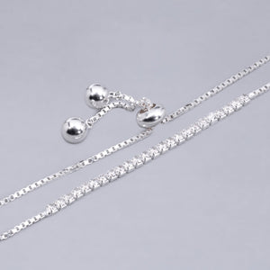 #PA301 - Pulsera Con Piedras Zirconia Ajustable Plata - IP3.9