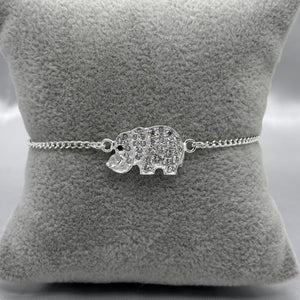 #PA320 - Pulsera Elefante Con Piedra Zirconia Plata - ZC4.6
