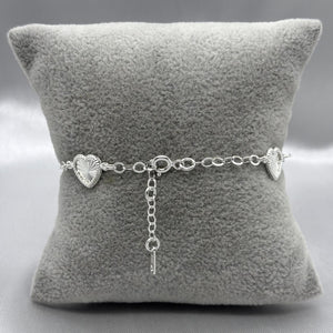 #PA336 - Pulsera Corazones Diamantado Plata - A11/3.8