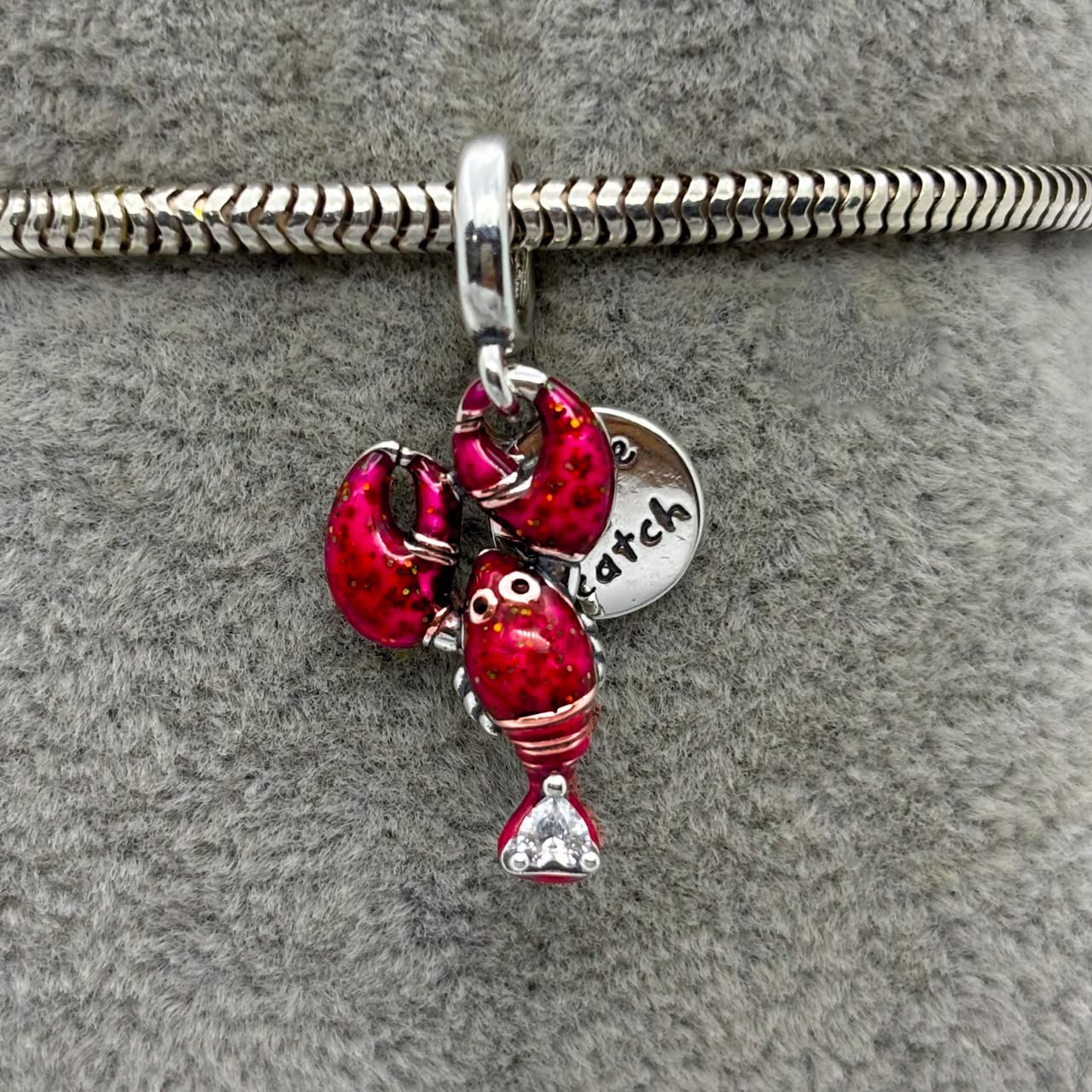 #PAN483 - Charm De Langosta Con Zirconia De Plata - B11/3.9