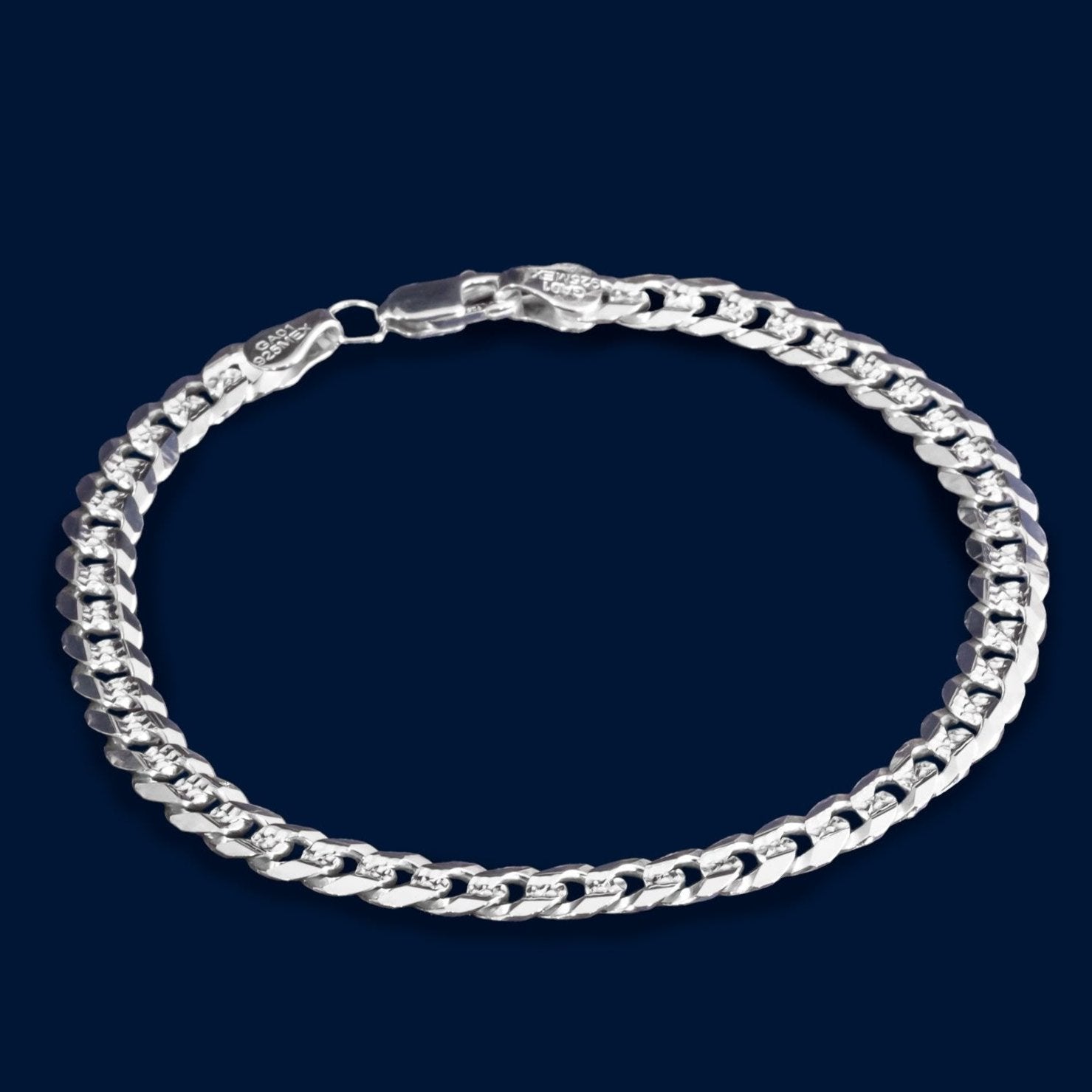 #PO103 - Pulso Cubano Diamantado Plata - 150 - 6 mm - A06/9.3
