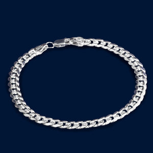 #PO103 - Pulso Cubano Diamantado Plata - 150 - 6 mm - A06/9.3