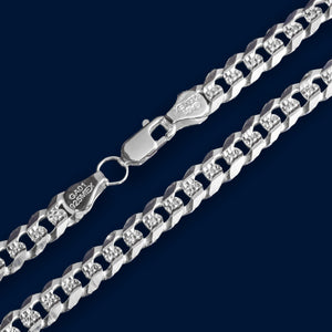 #PO103 - Pulso Cubano Diamantado Plata - 150 - 6 mm - A06/9.3