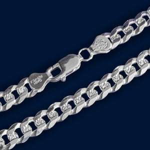 #PO104 - Pulso Cubano Diamantado Plata - 200 - 8 mm - A06/16.0
