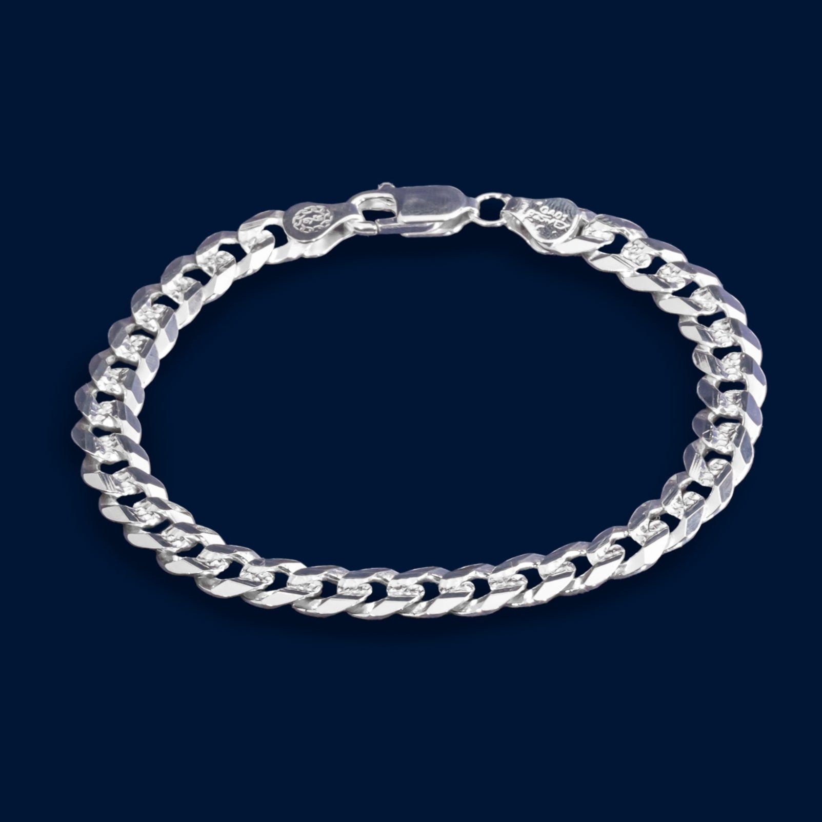 #PO104 - Pulso Cubano Diamantado Plata - 200 - 8 mm - A06/16.0