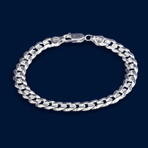 #PO104 - Pulso Cubano Diamantado Plata - 200 - 8 mm - A06/16.0