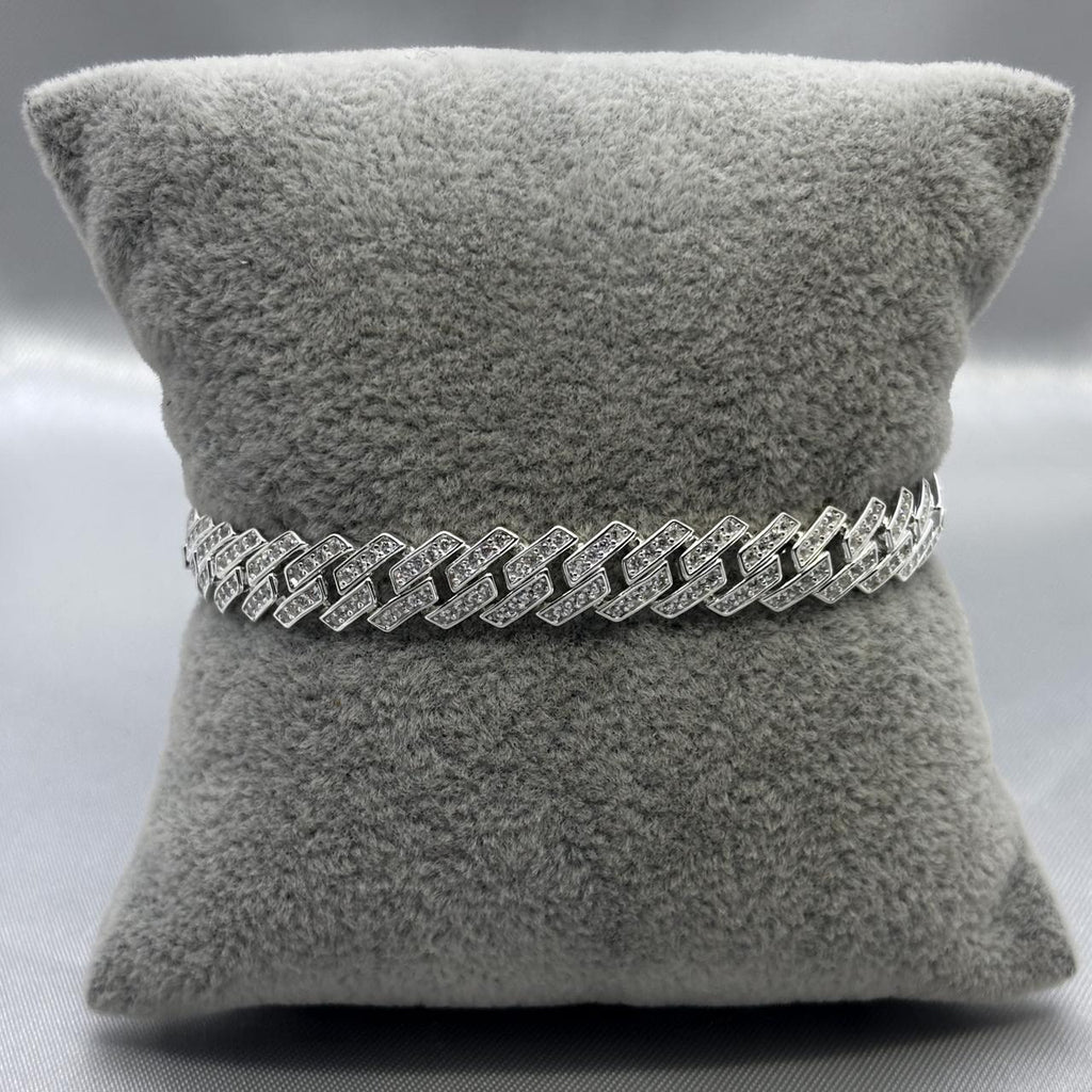 #PO218 - Pulso Tipo Monaco Piedra Zirconia Plata - 8 mm - B12/23.4