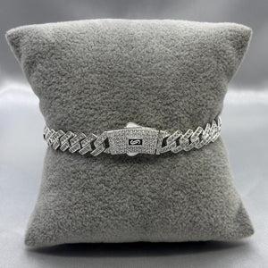 #PO218 - Pulso Tipo Monaco Piedra Zirconia Plata - 8 mm - B12/23.4