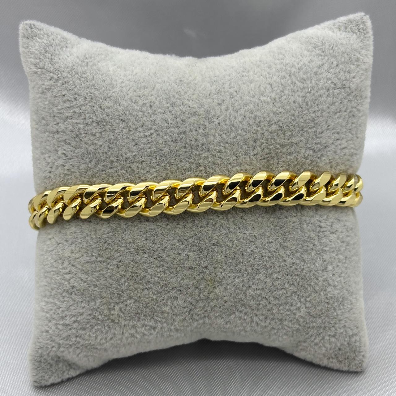 #POL115 - Pulso Tipo Mónaco Con Zirconia Oro Laminado 18K