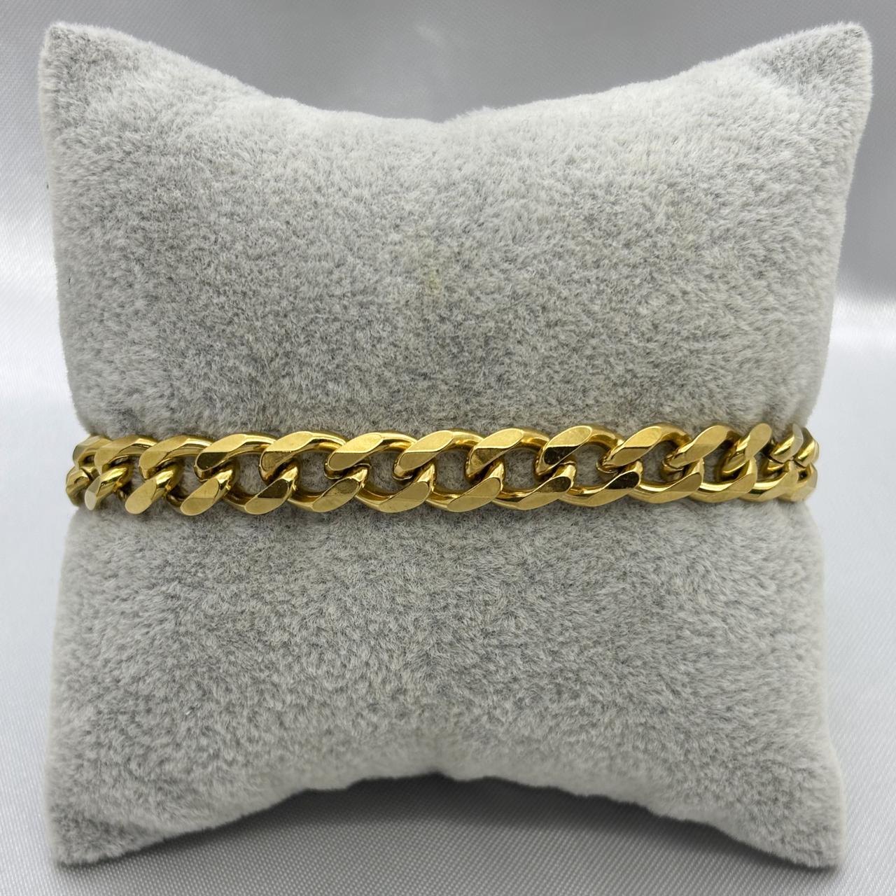#POL116 - Pulso Tipo Monaco Con Zirconia Oro Laminado 18K