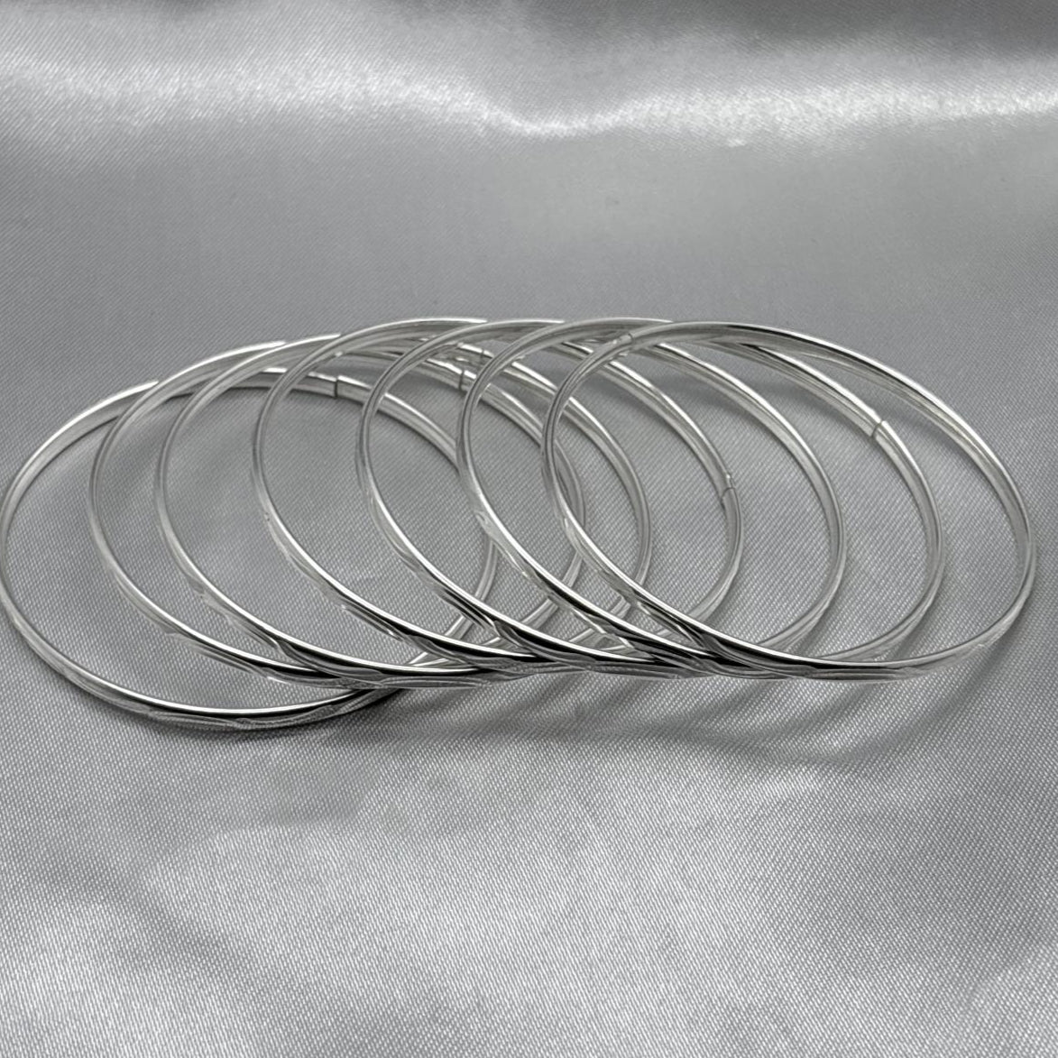 #SE103 - Semanario Circular Diamantado Aleatorio Terminado Almendrado Plata - CE22.7