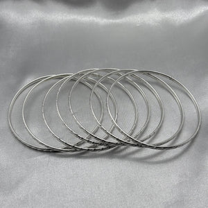 #SE103 - Semanario Circular Diamantado Aleatorio Terminado Almendrado Plata - CE22.7