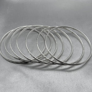 #SE103 - Semanario Circular Diamantado Aleatorio Terminado Almendrado Plata - CE22.7