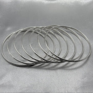 #SE103 - Semanario Circular Diamantado Aleatorio Terminado Almendrado Plata - CE22.7