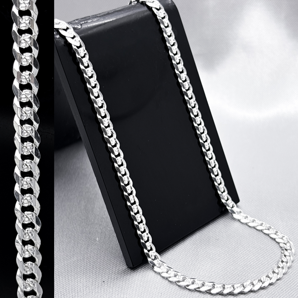 #CAD174 - Cadena Cubana Diamantada Plata - 120 - 6 mm - CE23.6