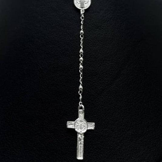 #MR125 - Rosario De San Benito Liso Plata - 2 mm - C09/5.0