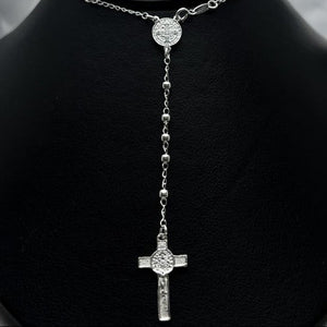 #MR124 - Rosario De San Benito Liso Plata - 3 mm - C06/8.0