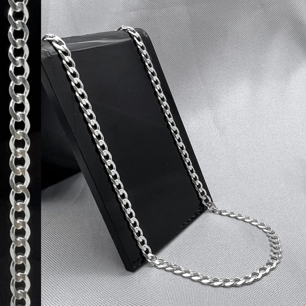 #CAD223 - Cadena Barbada Plata - 080 - 3 mm - CAD8.0