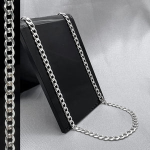 #CAD223 - Cadena Barbada Plata - 080 - 3 mm - CAD8.0