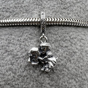 #PAN361 - Charm Pareja De Novios Con Zirconia Plata - B11/2.9