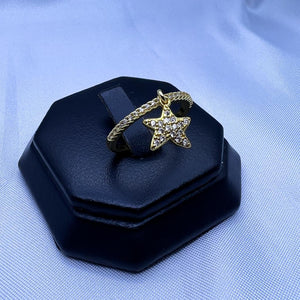 #AOL123 - Anillo Colgante De Estrella De Oro Laminado De 18k