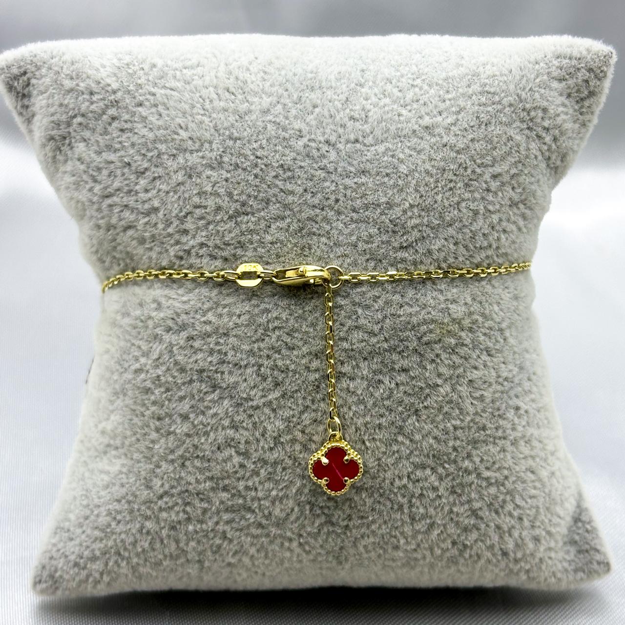 #PA10108- Pulsera Tipo Van Cleef De 1 Trébol De Oro 10K - J21/1.9