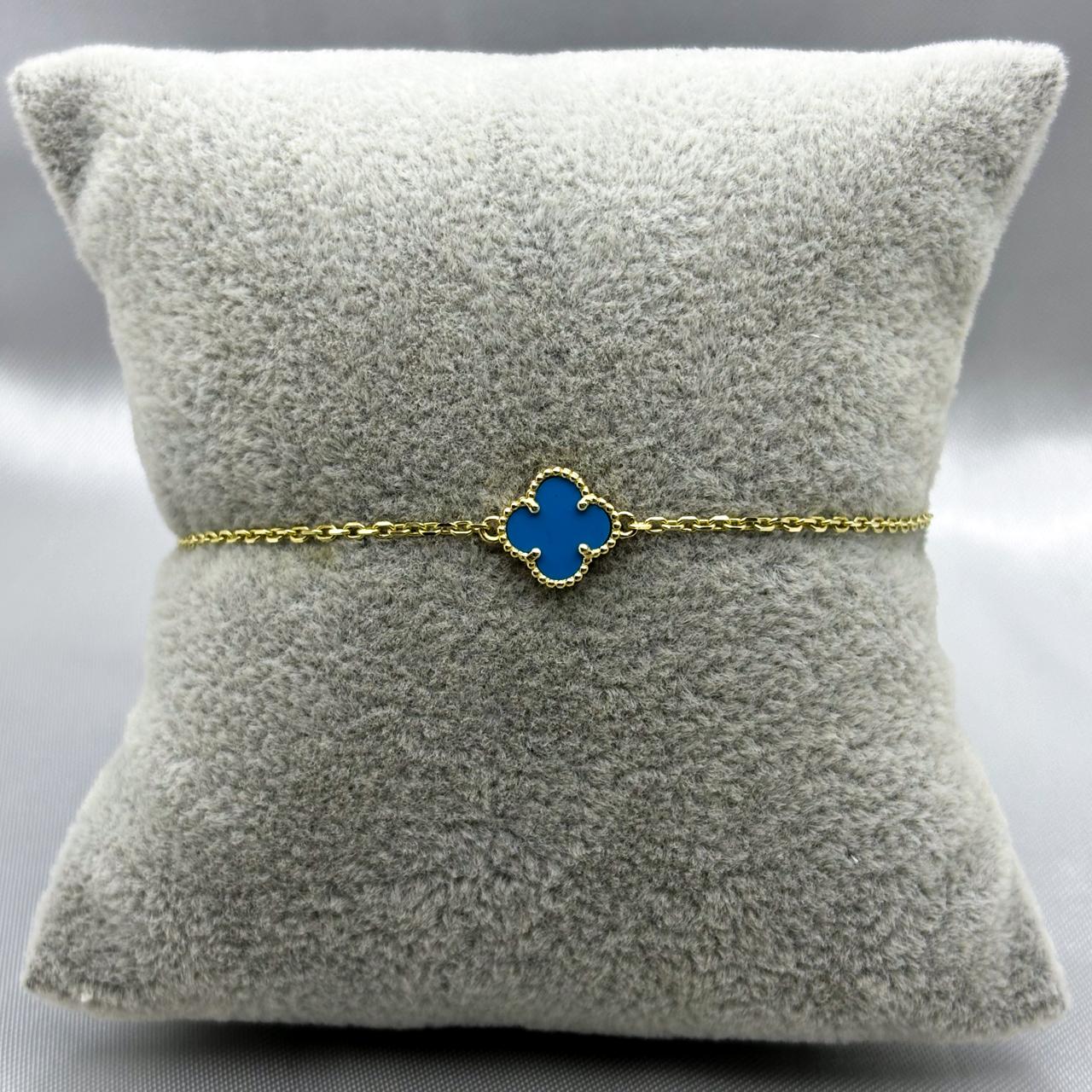 #PA10108- Pulsera Tipo Van Cleef De 1 Trébol De Oro 10K - J21/1.9