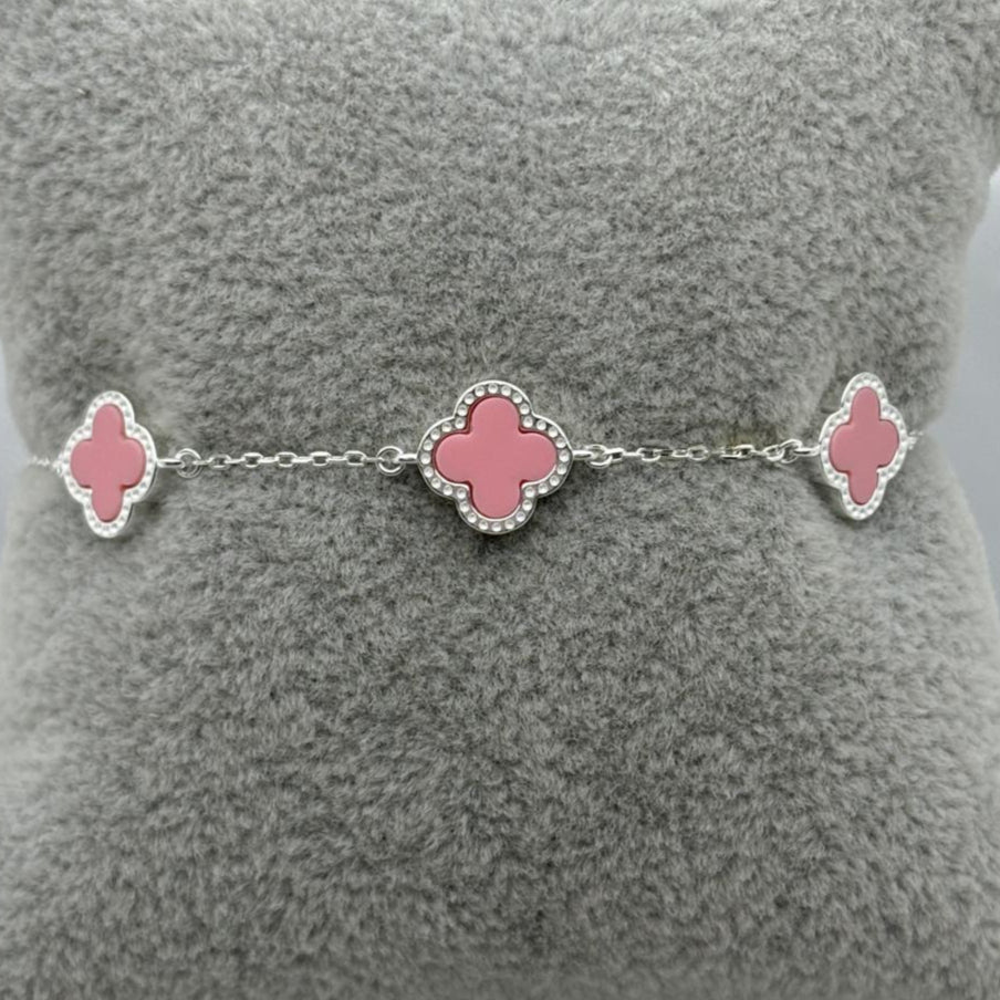 #PA134 - Pulsera Trébol Tipo Van Cleef Plata  - B14/5.4