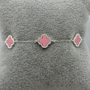 #PA134 - Pulsera Trébol Tipo Van Cleef Plata  - B14/5.4