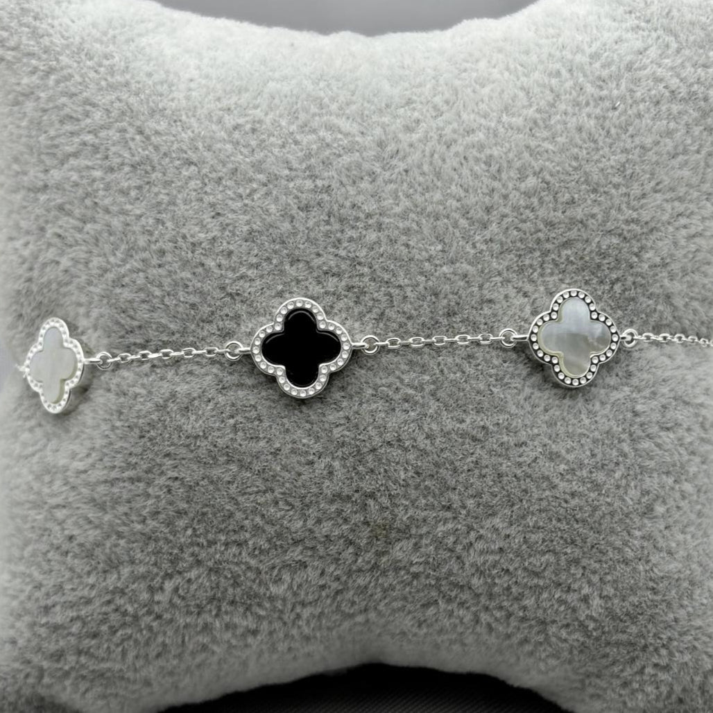 #PA134 - Pulsera Trébol Tipo Van Cleef Plata  - B14/5.4