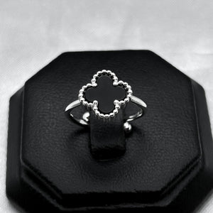 #AD155 - Anillo Ajustable Trébol Tipo Van Cleef Plata - PU2.7