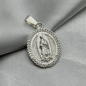#D245 - Dije/Medalla Virgen De Guadalupe Con Zirconia Plata - F4.6