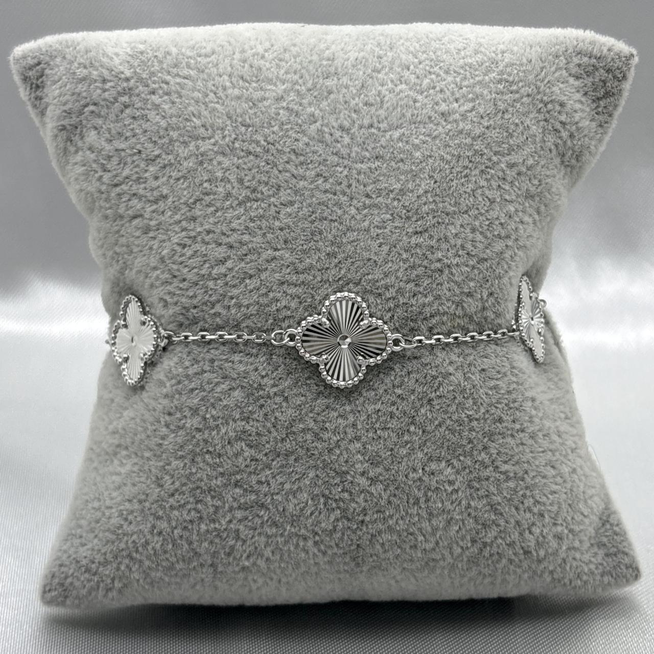 #PA150 - Pulsera Tipo Van Cleef Trébol De Plata - PU7.1