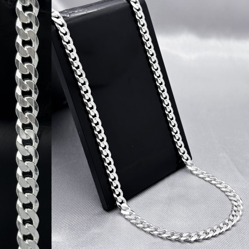 #CAD152 - Cadena Cubana Plata - 100 - 4mm - CAD13.5