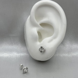 #BR233 - Broquel Trébol Tipo Van Cleef Baño De Rodio Plata - MI1.6